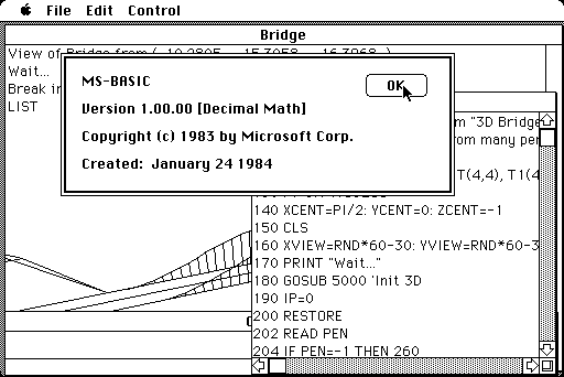 Microsoft BASIC 1.0 for Mac - About